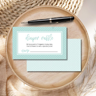 Diaper Raffle Gender Neutral Mint Green BOHO Enclosure Card