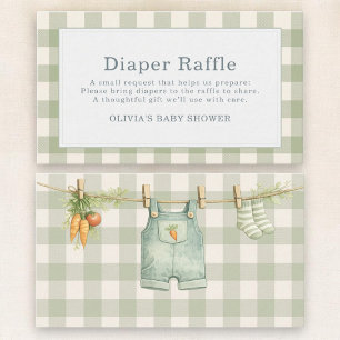 Diaper Raffle Gingham Locally Grown Enclosure Card