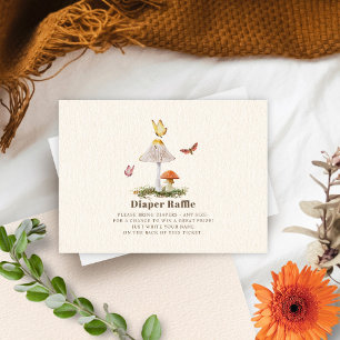 Diaper Raffle Girl Baby Shower Woodland Mushroom Enclosure Card