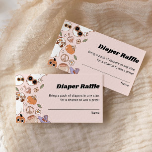 Diaper Raffle Groovy Halloween Ghost Baby Shower Enclosure Card