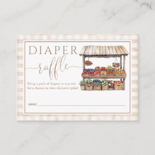 Diaper Raffle Home GrownNeutral Baby Shower Enclosure Card