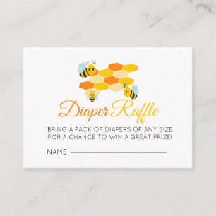 Diaper Raffle Honey Bees Baby Shower Enclosure Card