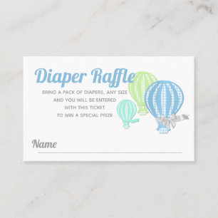 Diaper Raffle Hot Air Balloon Baby Shower Business Card