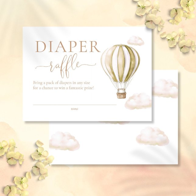 Diaper Raffle Hot Air Balloon Baby Shower Enclosure Card (Creator Uploaded)