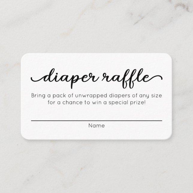 Diaper Raffle Insert Card for Baby Shower (Front)