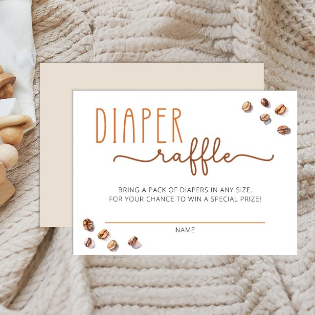 Diaper Raffle Insert Coffee Baby Shower Game Card (Diaper Raffle)
