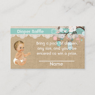 Diaper Raffle Insert Vintage baby and mason jars