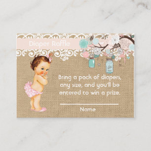 Diaper Raffle Insert with Vintage Baby