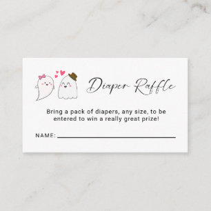 Diaper Raffle Little Boo Baby Shower Halloween  Enclosure Card