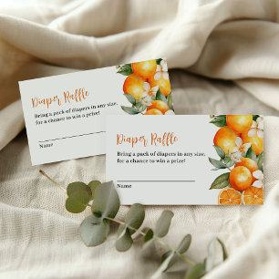 Diaper Raffle Little Cutie Orange Baby Shower Enclosure Card