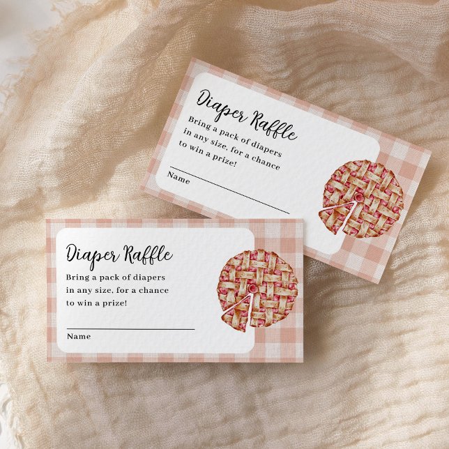 Diaper Raffle Little Cutie Pie Baby Shower Enclosure Card (Creator Uploaded)