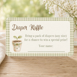 Diaper Raffle Little Sprout Baby Shower Enclosure Card