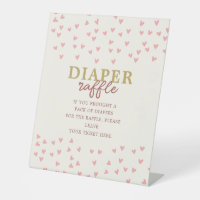 Diaper Raffle Little Sweetheart Girl Pink Hearts