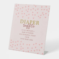 Diaper Raffle Little Sweetheart Girl Pink Hearts