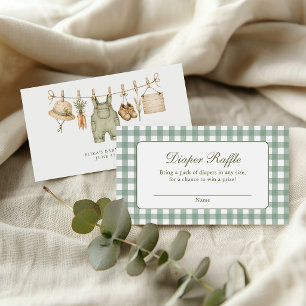 Diaper Raffle Locally Grown Market Baby Shower Enclosure Card