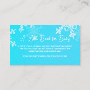 Diaper Raffle Minimalist Blue Snowflake Pattern  Enclosure Card