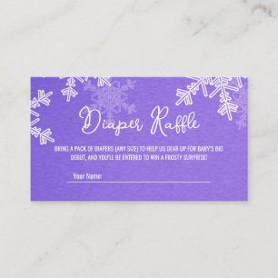 Diaper Raffle Minimalist Indigo Snowflake Pattern  Enclosure Card