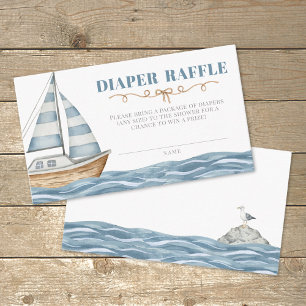 Diaper Raffle Nautical Baby Shower Enclosure Card
