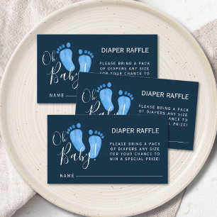 Diaper Raffle Navy Blue Baby Shower Enclosure Card