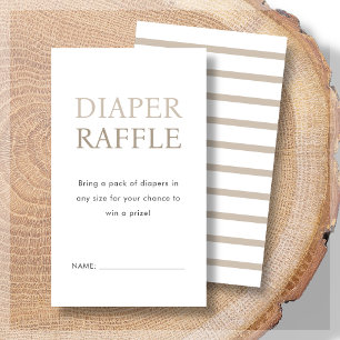 Diaper Raffle   Neutral Beige Baby Shower  Enclosure Card