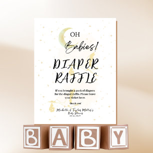 Diaper Raffle Oh Babies, Neutral Storks Pedestal Sign