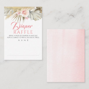 Diaper Raffle Pampas Grass Exotic Baby Shower Business Card