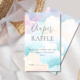 Diaper Raffle Pastel Cloud Nine Baby Shower Enclosure Card