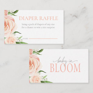 Diaper Raffle Pink Baby In Bloom Baby Shower Game Enclosure Card