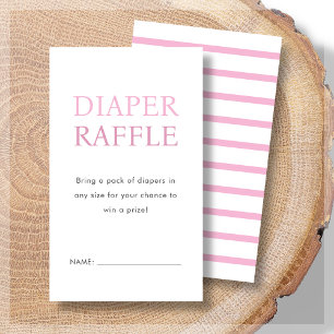 Diaper Raffle   Pink Baby Shower  Enclosure Card