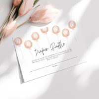 Diaper Raffle Pink Balloon Its a Girl Baby Shower