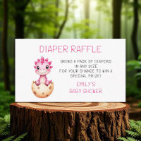 Diaper Raffle Pink Dinosaur Watercolor Baby Shower