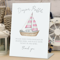 Diaper Raffle Pink Nautical Baby Shower