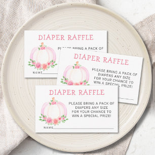 Diaper Raffle Pink Pumpkin Baby Shower Enclosure C Card