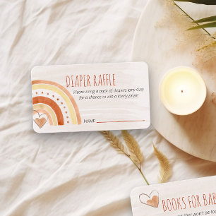 Diaper Raffle Poem Neutral Rainbow Baby Shower Enclosure Card