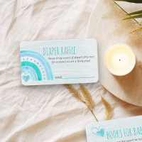 Diaper Raffle Poem Turquoise Rainbow Baby Shower