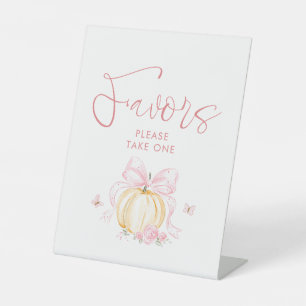 Diaper Raffle Pumpkin Fall Baby Shower Favours Pedestal Sign