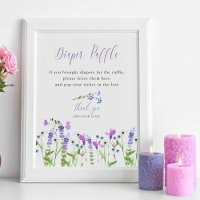Diaper Raffle Purple Wildflower Baby Shower