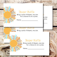 Diaper Raffle Retro Boho Sun Baby Shower Game