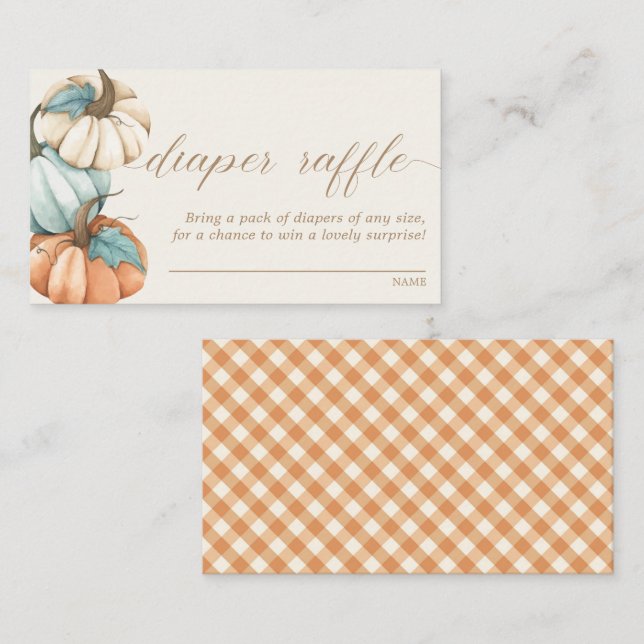 Diaper Raffle – Rustic Autumn Fall Baby Shower | Enclosure Card (Front/Back)