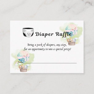 Diaper Raffle Sage Neutral Animal Safari Enclosure Card