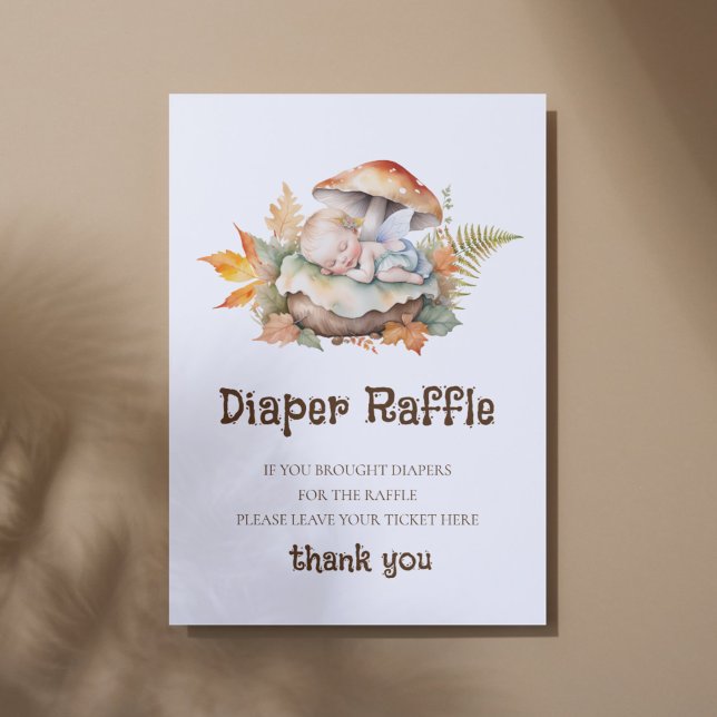 Diaper Raffle Sign Baby Shower Woodland Fairy  (Creator Uploaded)