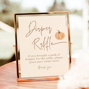 Diaper Raffle Sign, Fall Pumpkin Baby Shower Poster
