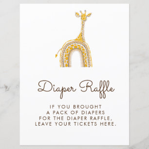 Diaper Raffle Sign Giraffe