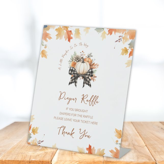Diaper Raffle Sign Little Pumpkin Fall Baby Shower (Creator Uploaded)