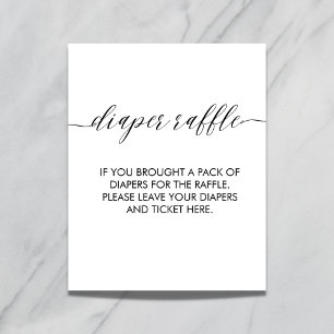 Diaper Raffle Sign Modern Minimalist Simple 