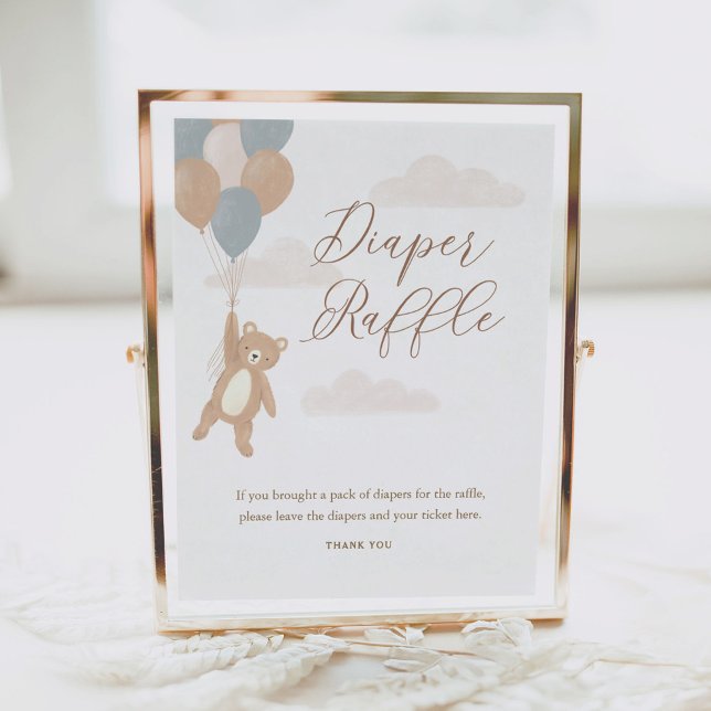 Diaper Raffle Sign We Can Bearly Wait Baby Shower (Creator Uploaded)