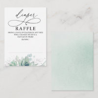 Diaper Raffle Soft Greenery Baby Shower Ticket