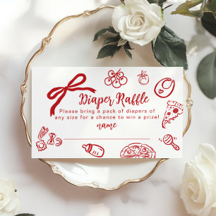 Diaper raffle Special Delivery Hand drawn Bow Enclosure Card