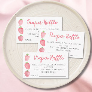 Diaper Raffle Strawberry Baby Shower Enclosure Card