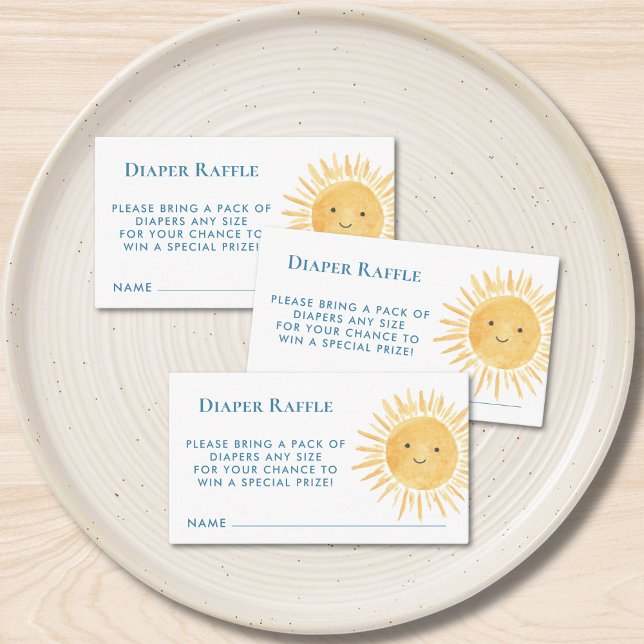 Diaper Raffle Sun Boy's Baby Shower Enclosure Card (Creator Uploaded)